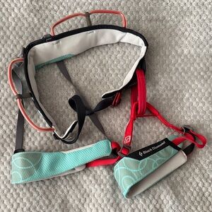 Black Diamond Harness with Red and Teal Accents